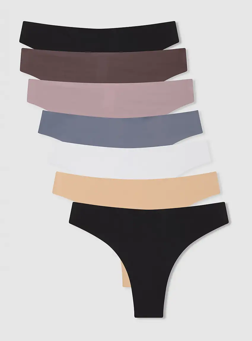 Pack 7 slip brasiliana in microfibra 3x Nero, 1x Bianco, 3x Nude