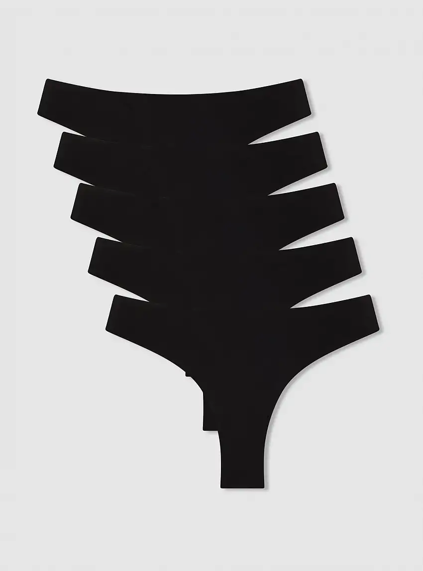 Pack 5 slip brasiliana in microfibra 5x Nero