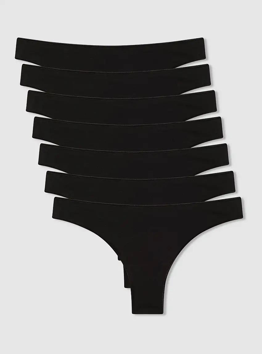 Pack 7 slip brasiliana tinta unita 7x Nero