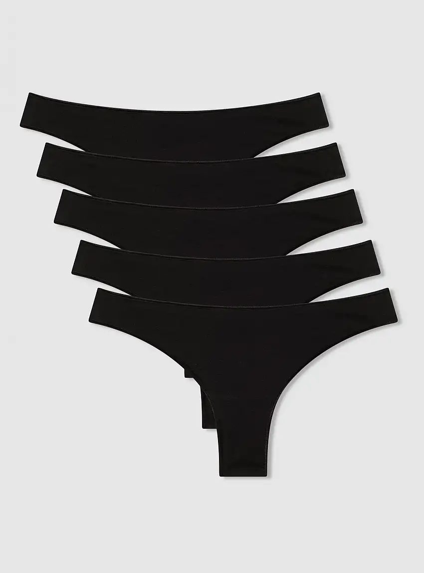 Pack 5 slip brasiliana tinta unita 5x Nero