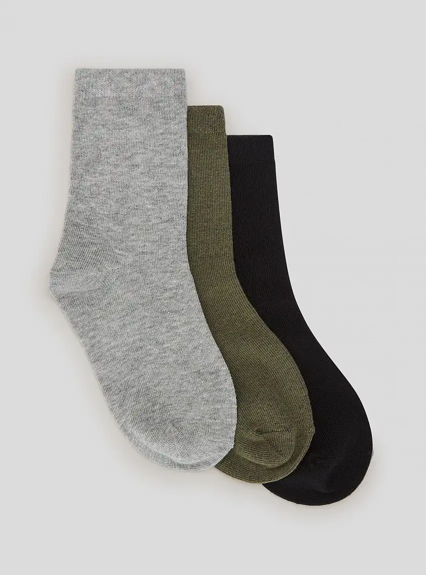 Pack 3 paia di calzini tinta unita Grigio