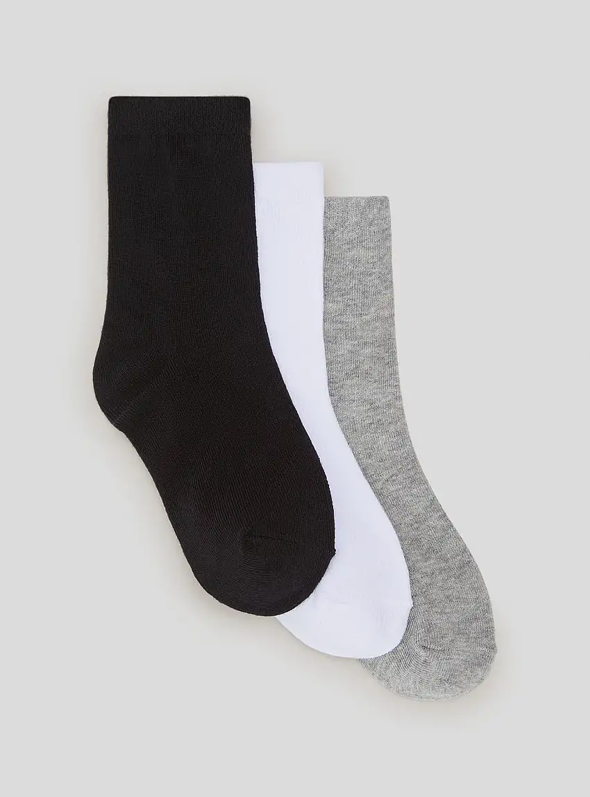 Pack 3 paia di calzini tinta unita Nero