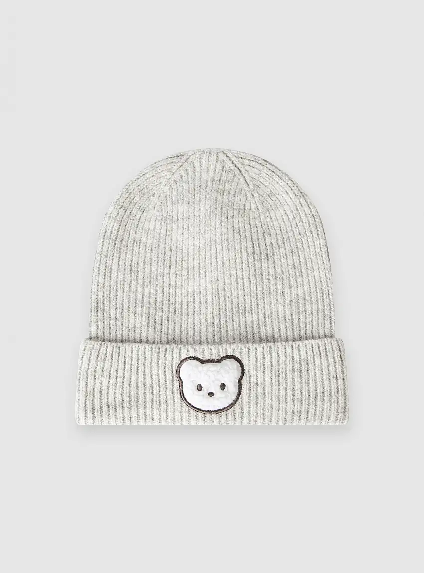 Berretto con dettaglio Grigio chiaro melange
