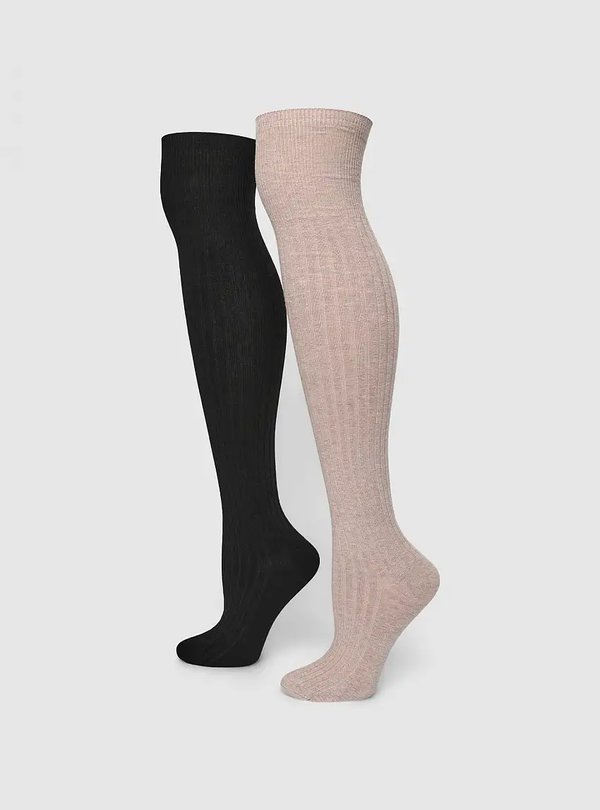 Pack 2 paia di calze parigine Var tortora melange