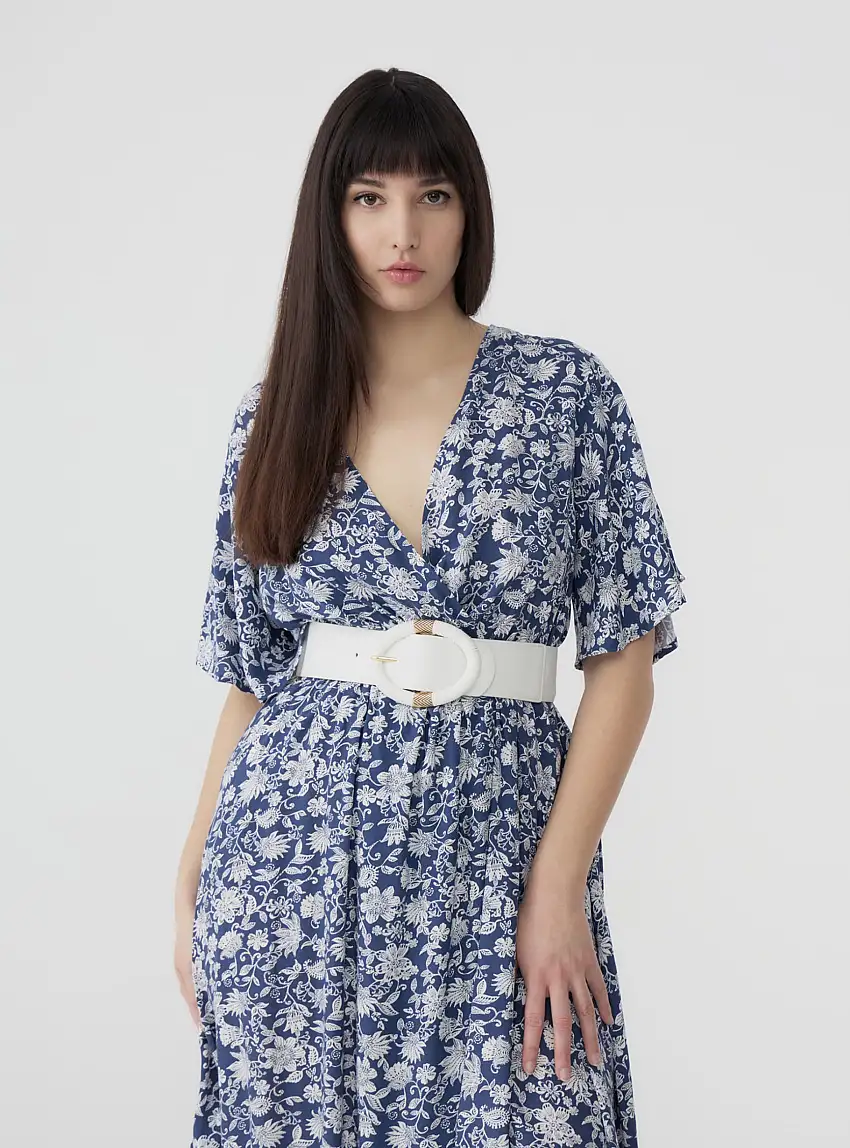 Cintura alta con fibbia ovale Bianco ottico