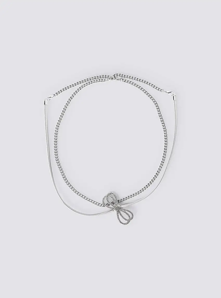 Cintura con fiocco decorativo Argento