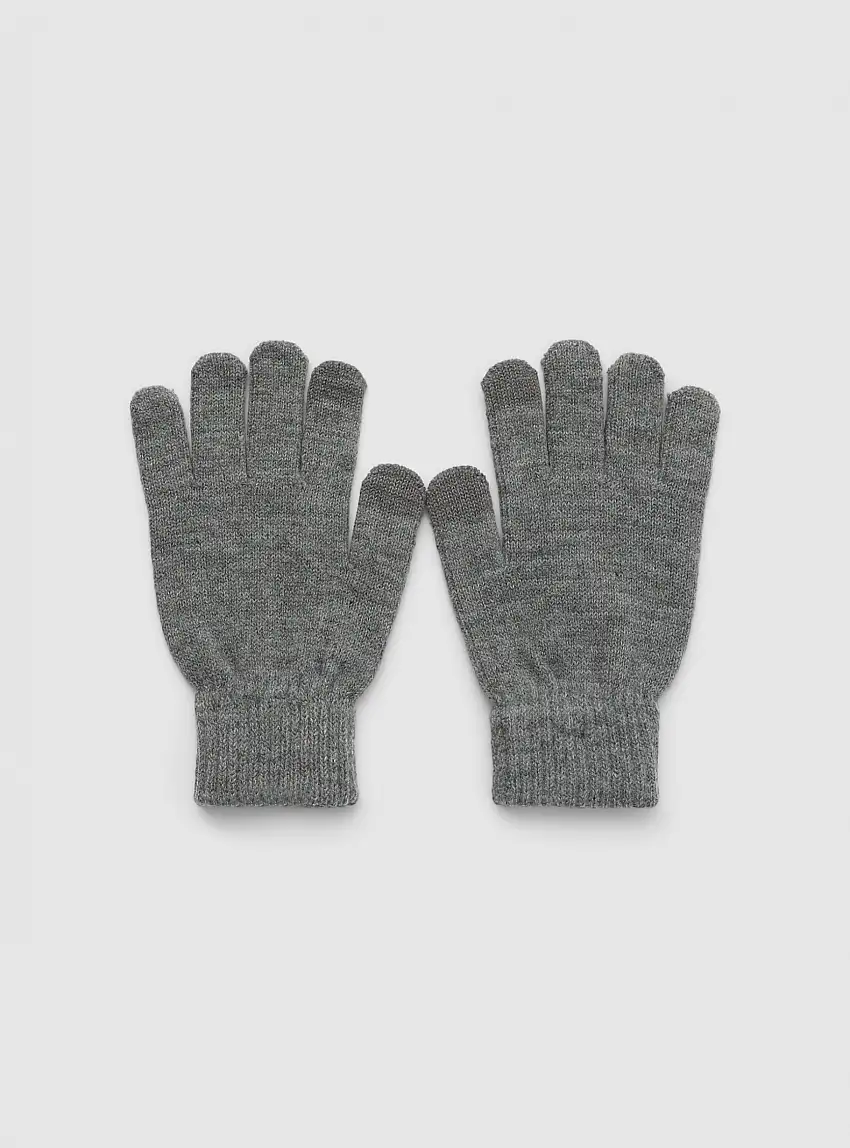 Guanti touchscreen Grigio medio melange