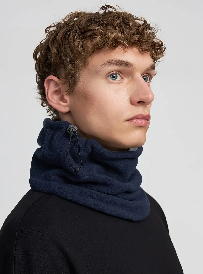 Scaldacollo in pile con coulisse Blu navy