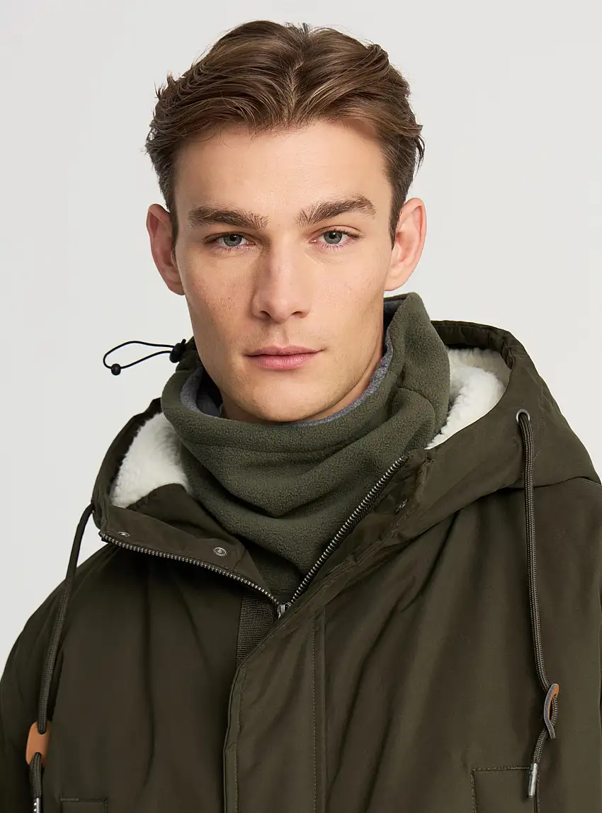 Scaldacollo in pile con coulisse Salvia