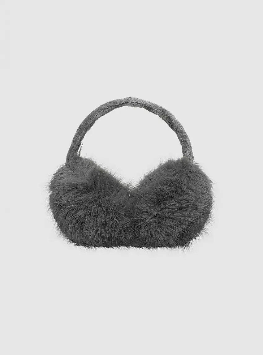 Paraorecchie similpelliccia Blu denim