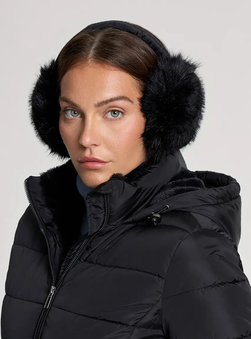 Paraorecchie similpelliccia Nero