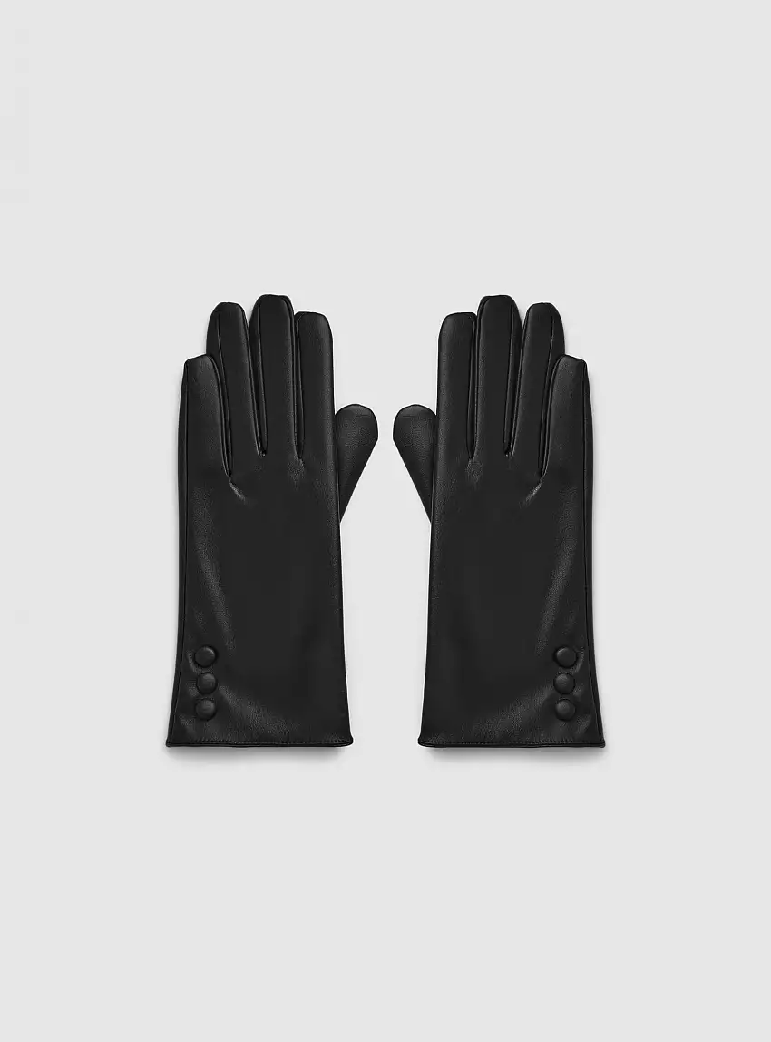 Guanti in similpelle Nero