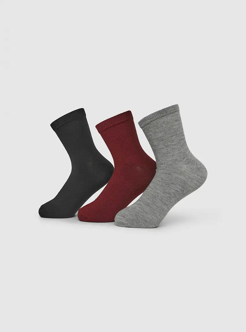 Pack 3 paia di calzini light warm Var grigio medio melange