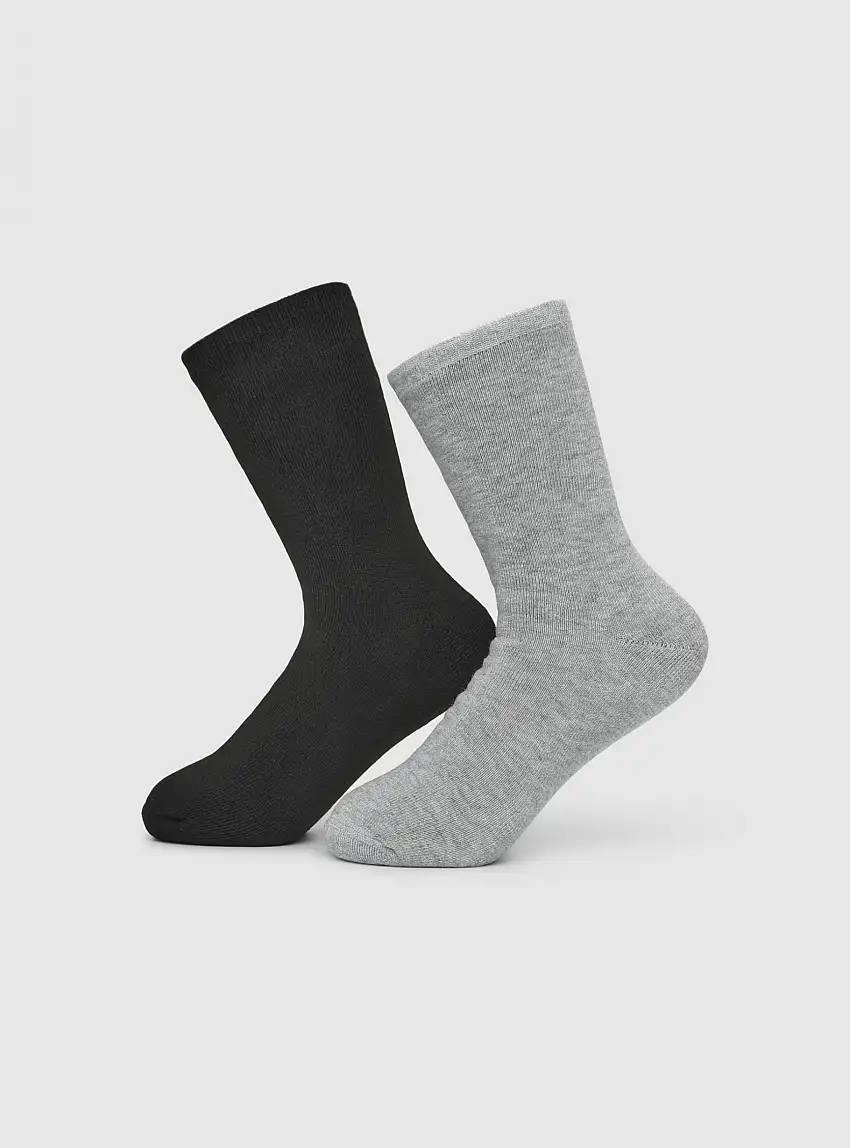 Pack 2 paia di calze thermal Var grigio medio melange