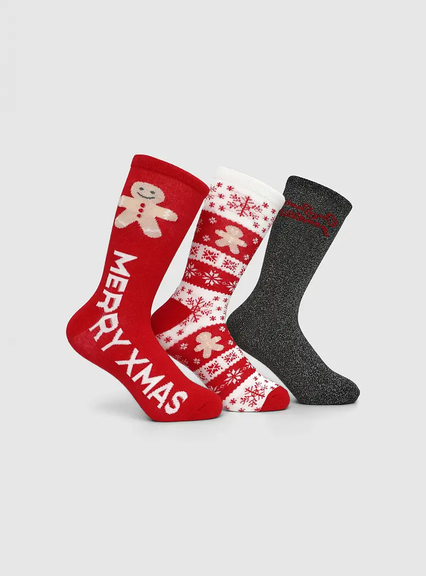 Pack 3 paia calzini natalizi Var nero