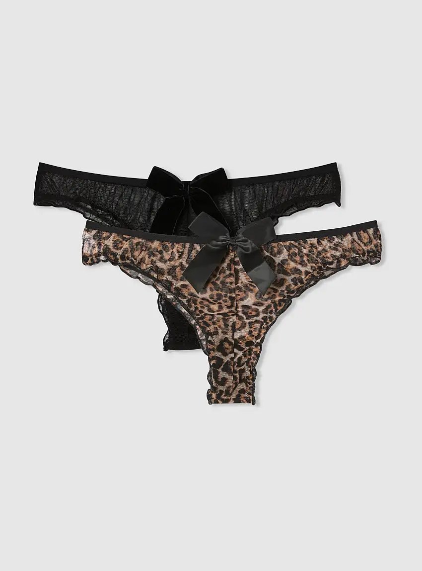 Pack 2 slip brasiliana animalier Var nero