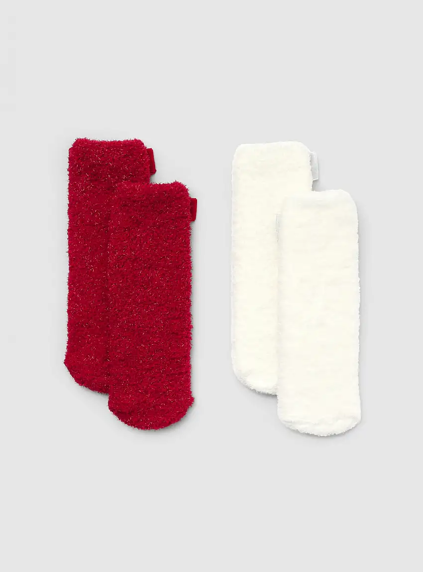 Pack 2 calzini fiocco Var bianco lana