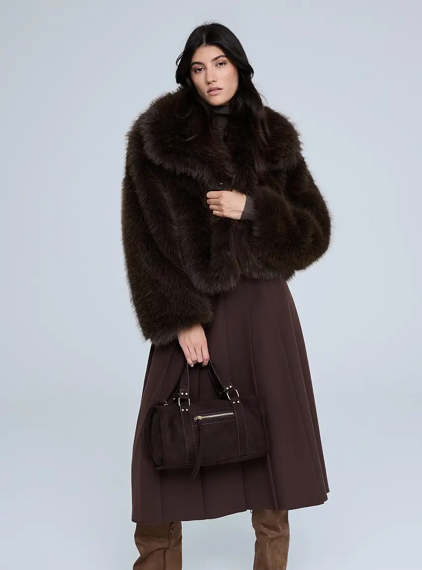 Borsa bowling grande Marrone scuro