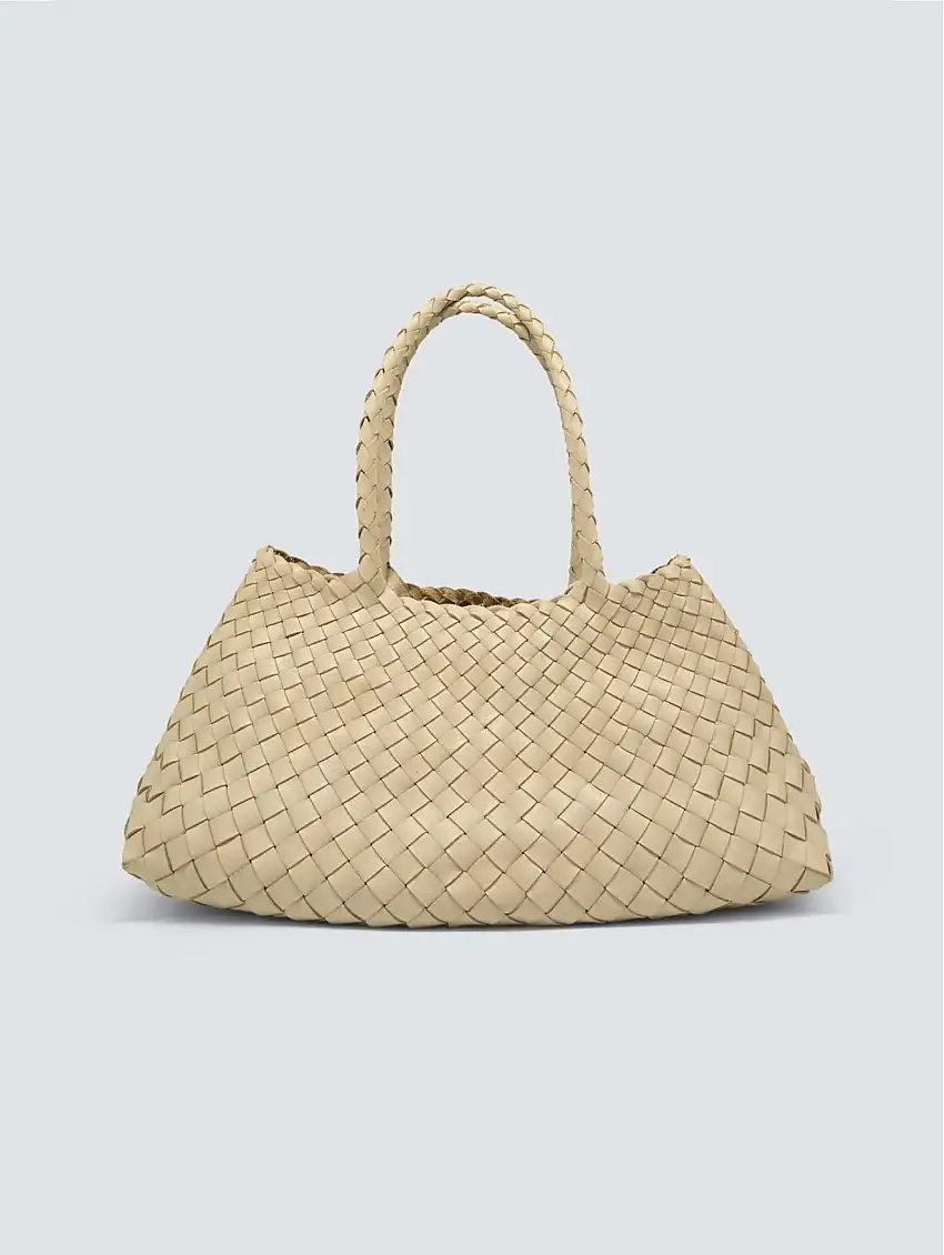 Borsa a Mano in Pelle Intrecciata Santa Croce Big Perla