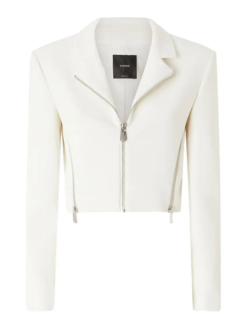 PINKO Women's Jacket Frejus Stretch Crepe Jacket Co 104067-A20A Z10 White