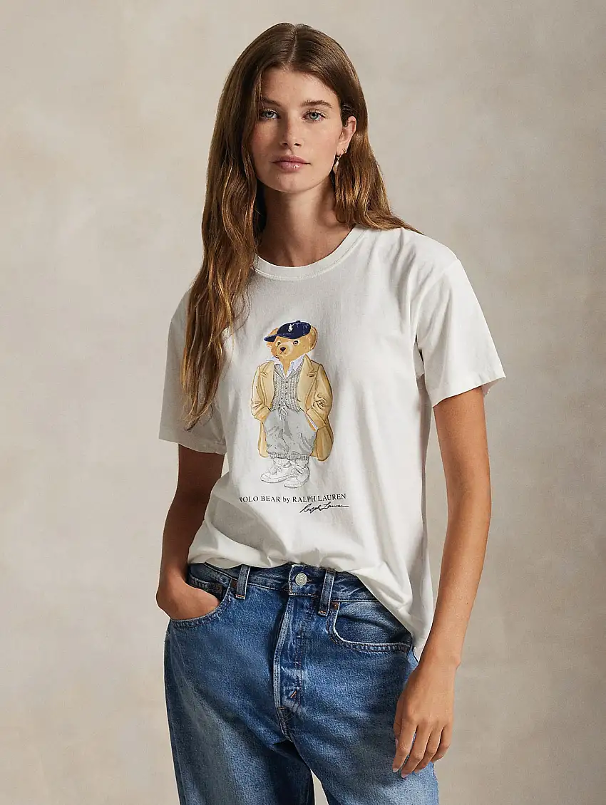 Maglietta Girocollo con Polo Bear Boxeur Bianco