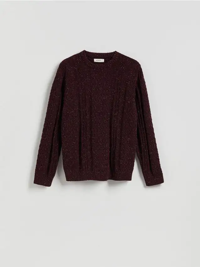 Maglione con maglia decorativa Colore maroon