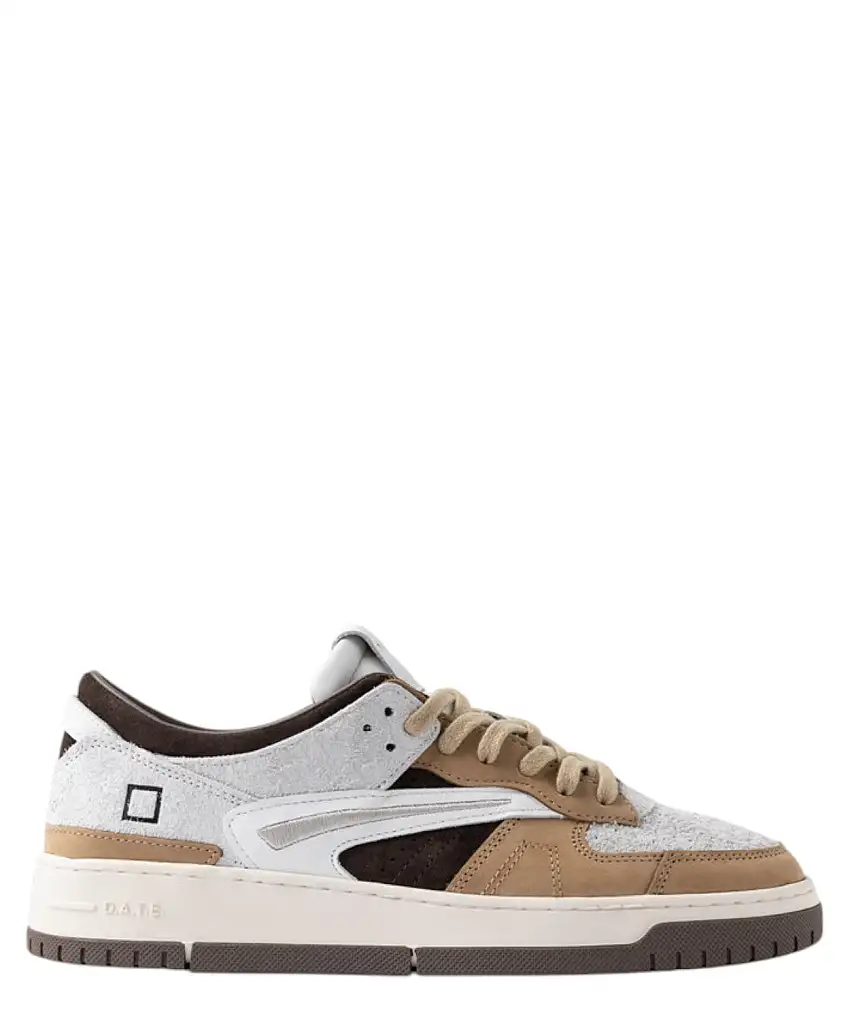 D.A.T.E. Torneo Pop Sneakers Uomo White Brown – Pelle e Suede