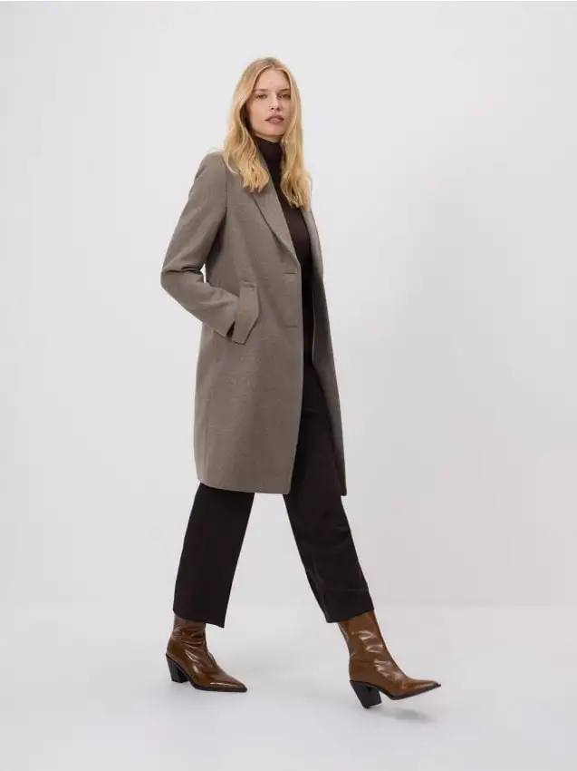 Cappotto in misto lana Colore talpa