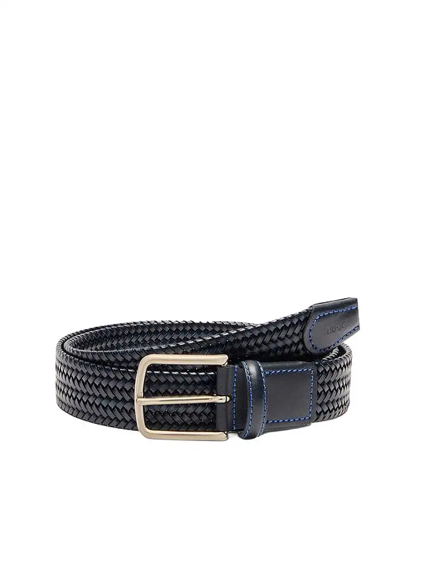 LIU JO UOMO Men's Belts - Braided Leather Belt - Blue