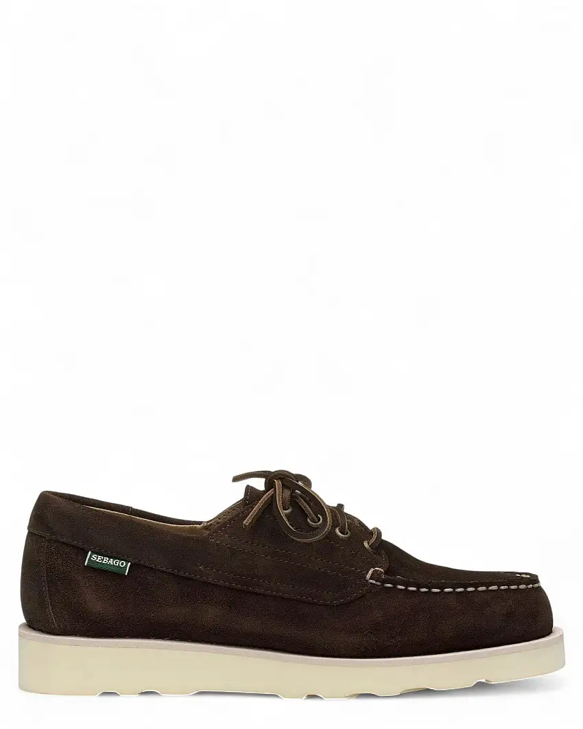 Sebago Askookfield mocassini uomo in suede marrone scuro
