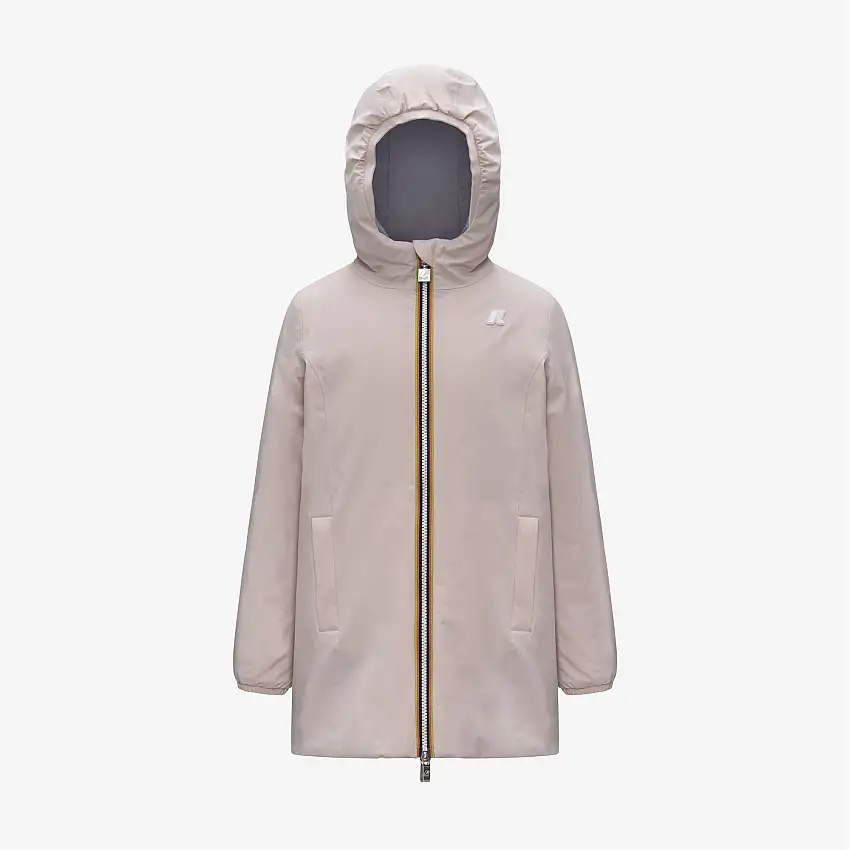 Giacca impermeabile reversibile grigia viola per ragazze