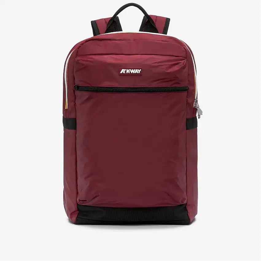 Zaino unisex rosso in nylon leggero con scomparto per laptop