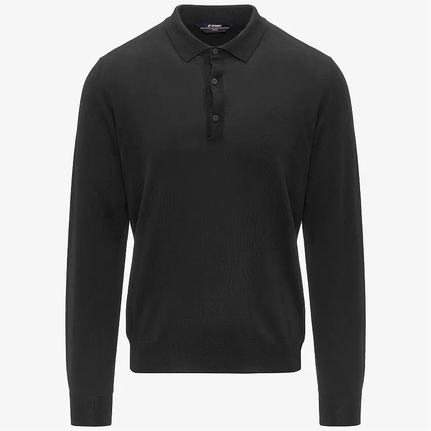 Maglione grigio in lana merino da uomo con colletto polo