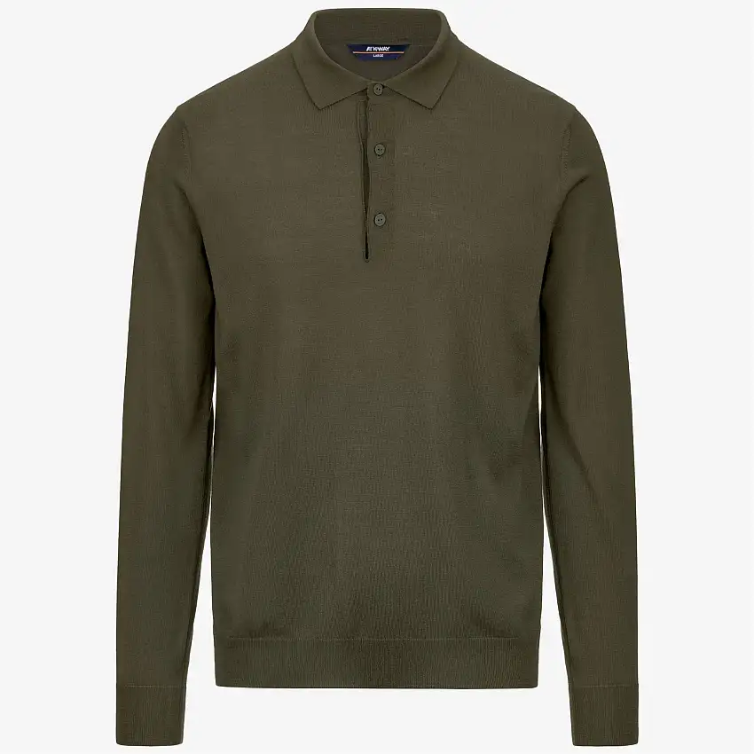Maglione pullover in lana merino verde da uomo