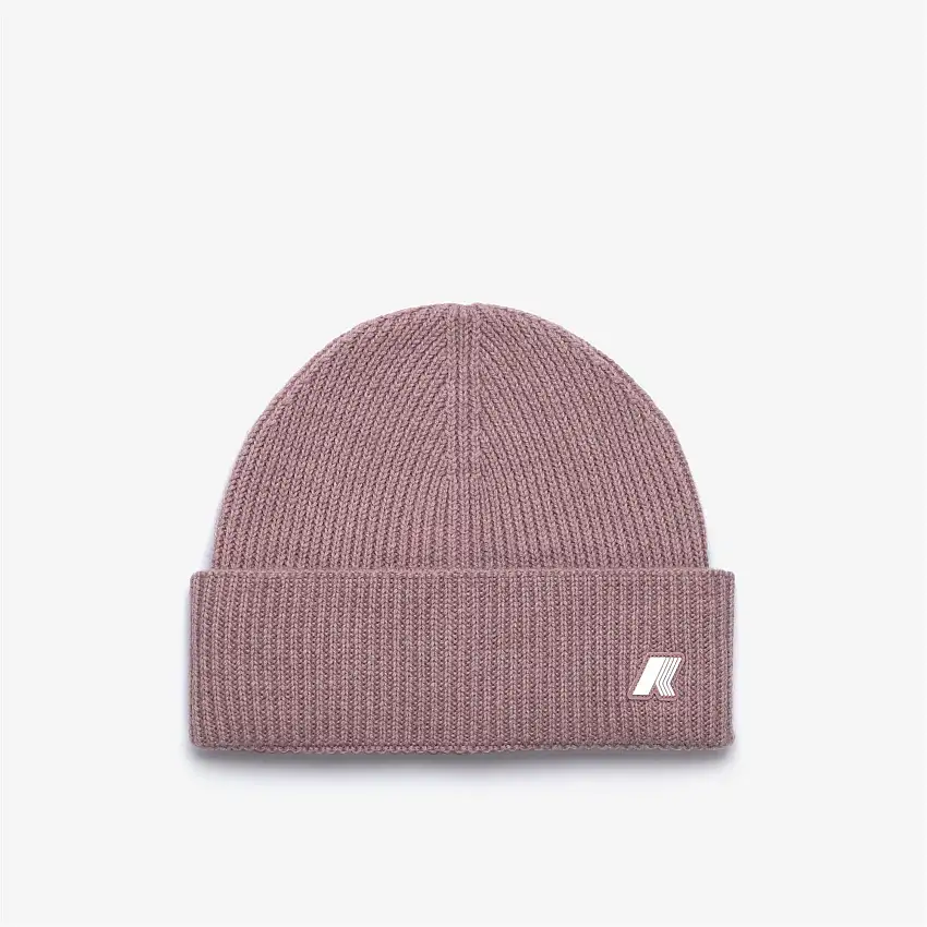 Berretto da pescatore unisex in lana marrone con toppa con logo