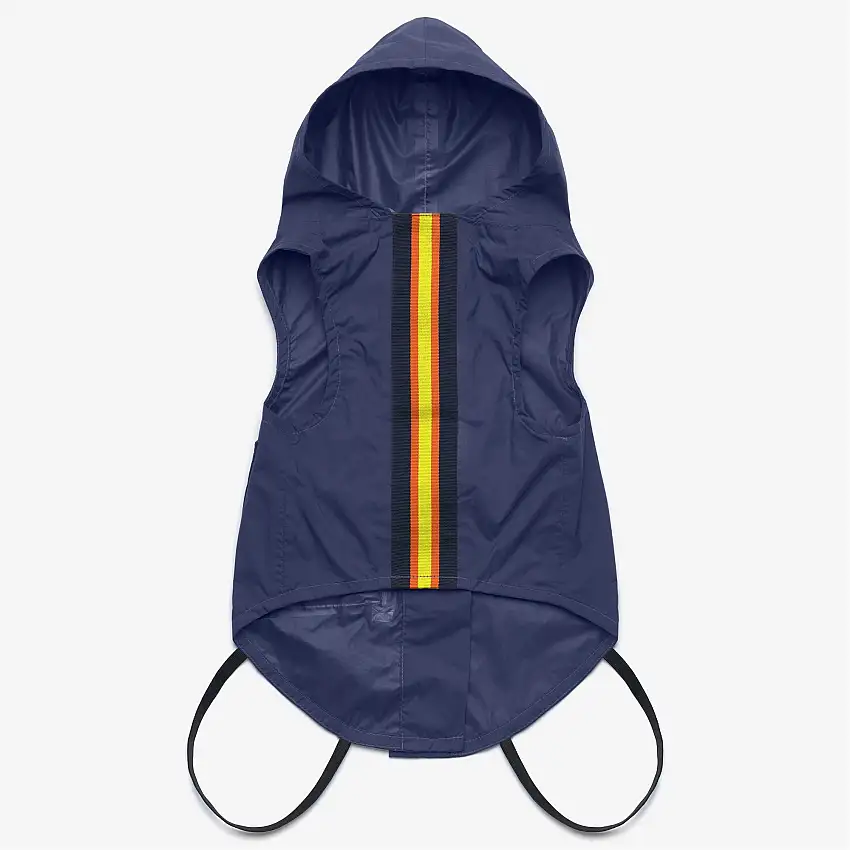 Cappotto impermeabile unisex per cani color cobalto intenso con cappuccio