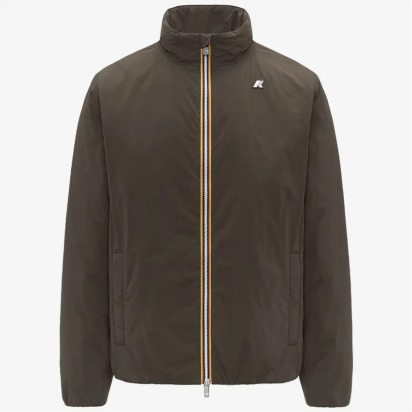 Giacca corta isolante da uomo in oliva nera con imbottitura ecologica