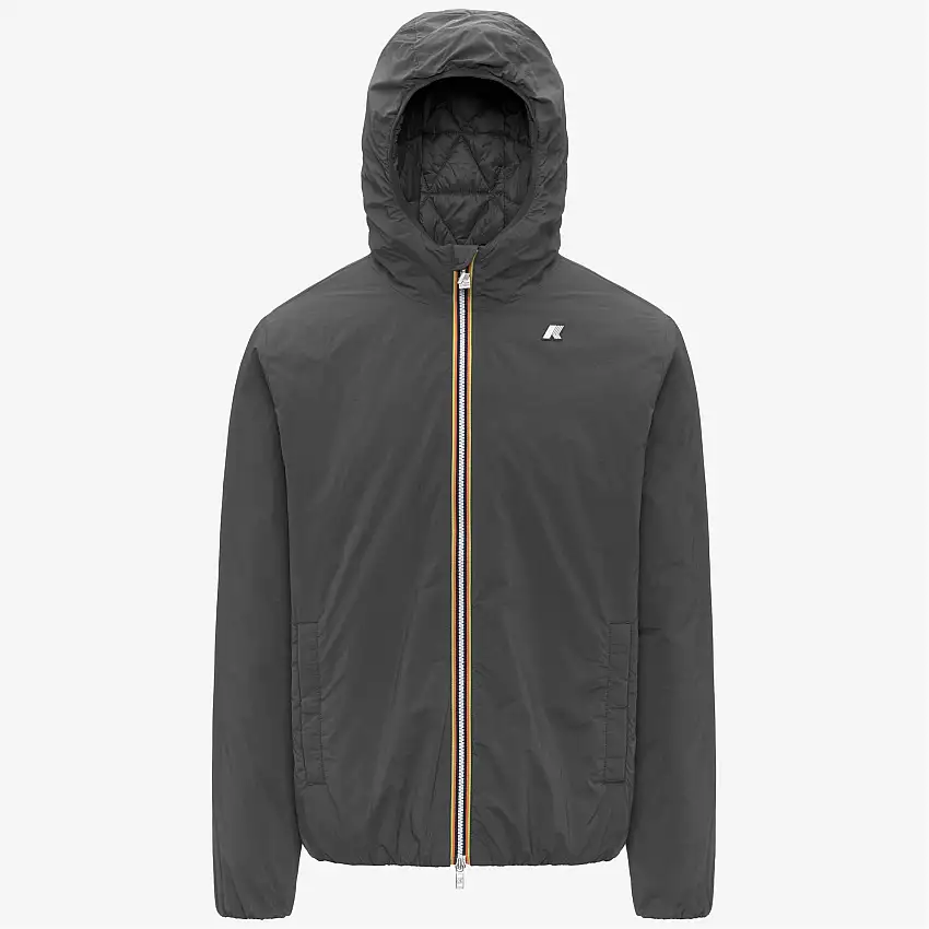 Giacca corta isolante da uomo grigia con imbottitura ecologica