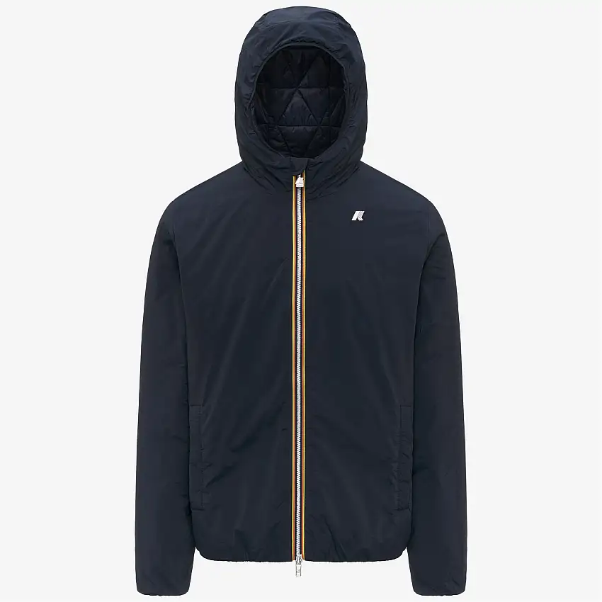 Giacca corta isolante da uomo blu con imbottitura ecologica