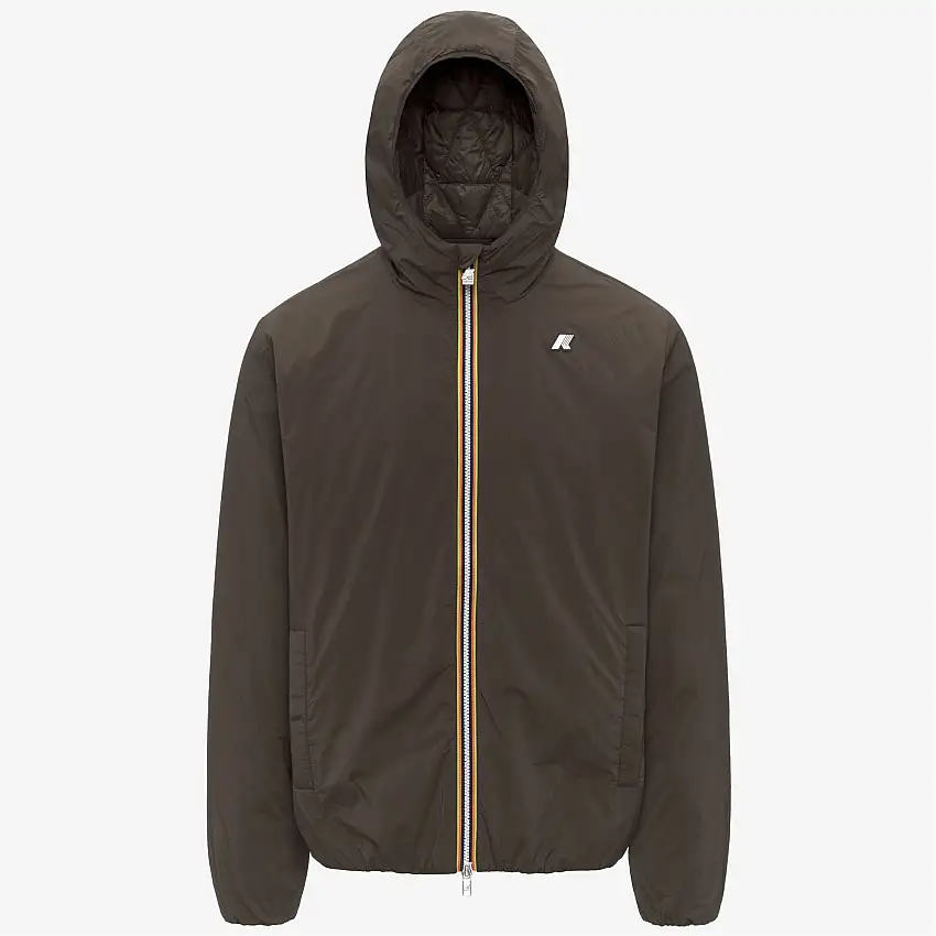 Giacca corta impermeabile da uomo, colore oliva nero, con imbottitura Primaloft