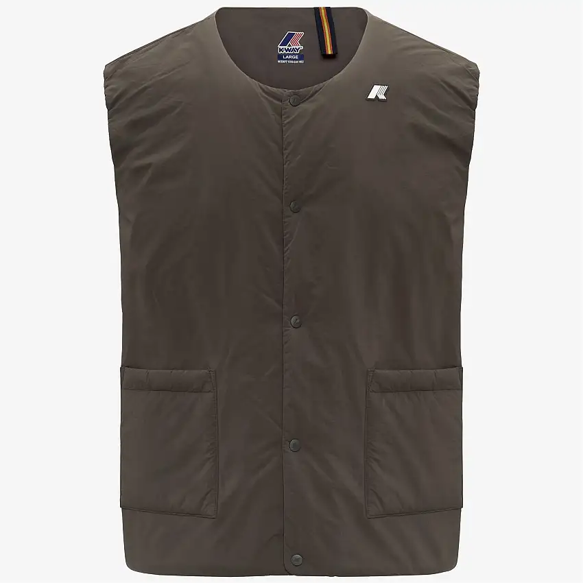 Giacca gilet isolante ecologica da uomo color oliva nero