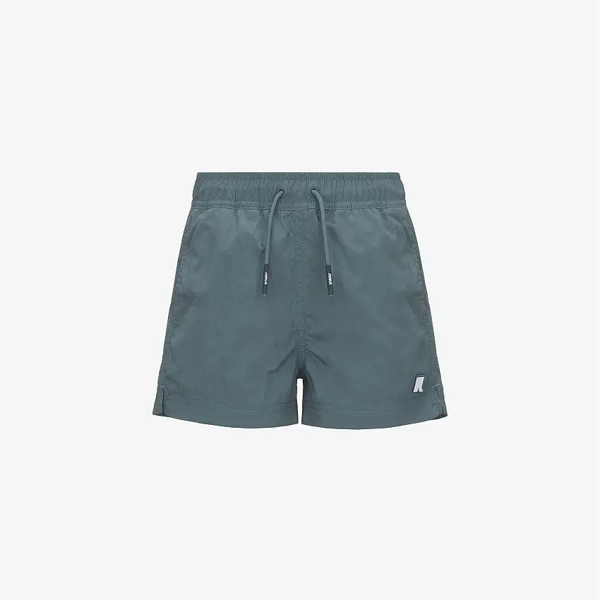 Costume da bagno ad asciugatura rapida per bambino, verde, con tasche