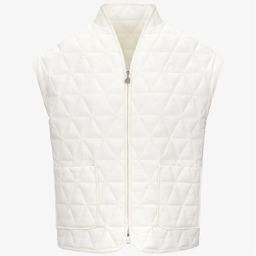 Gilet corto trapuntato da donna bianco con imbottitura ecologica