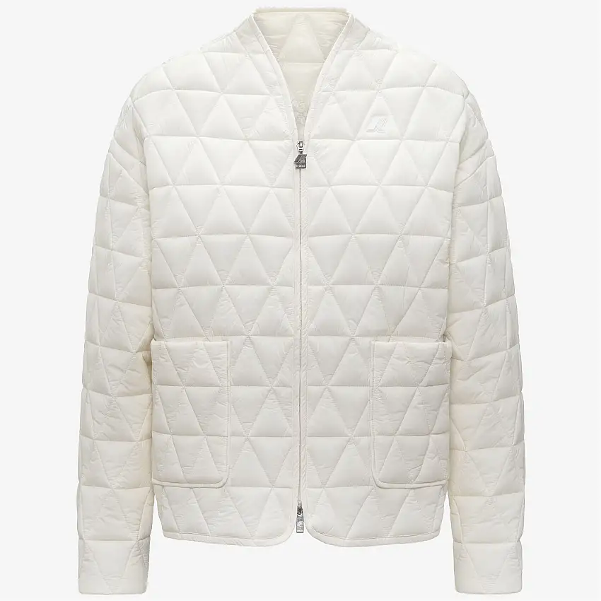 Giacca trapuntata bianca da donna con imbottitura ecologica