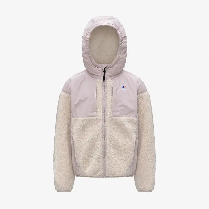 Felpa con cappuccio in pile con cerniera intera, unisex, grigia per bambini