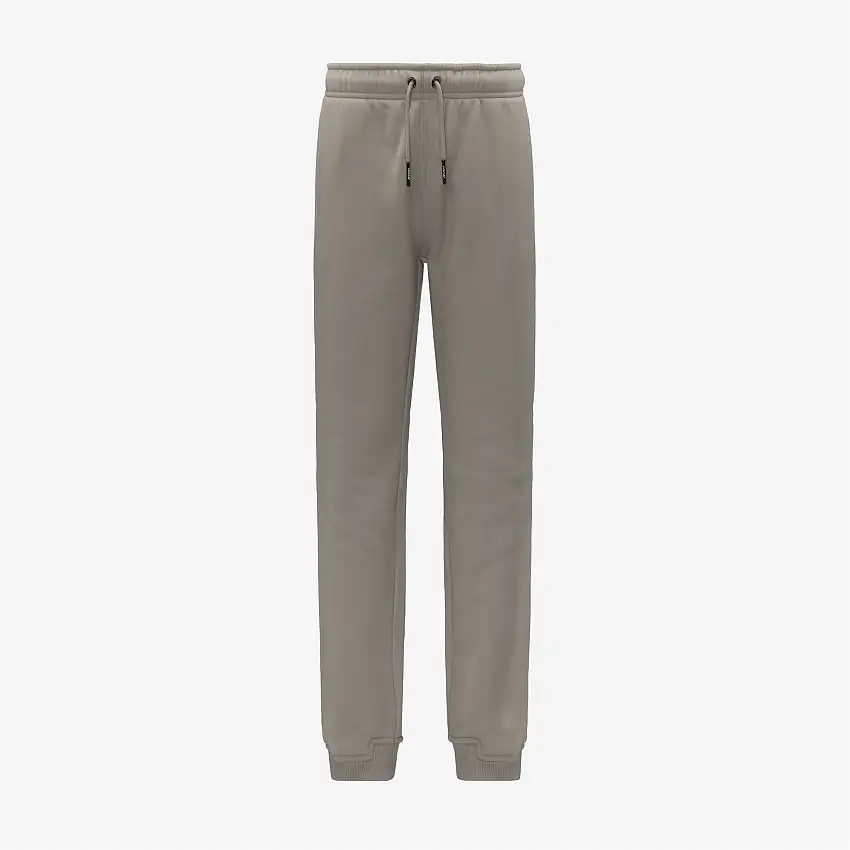 Pantaloni sportivi unisex verdi in cotone spazzolato per bambini con tasche