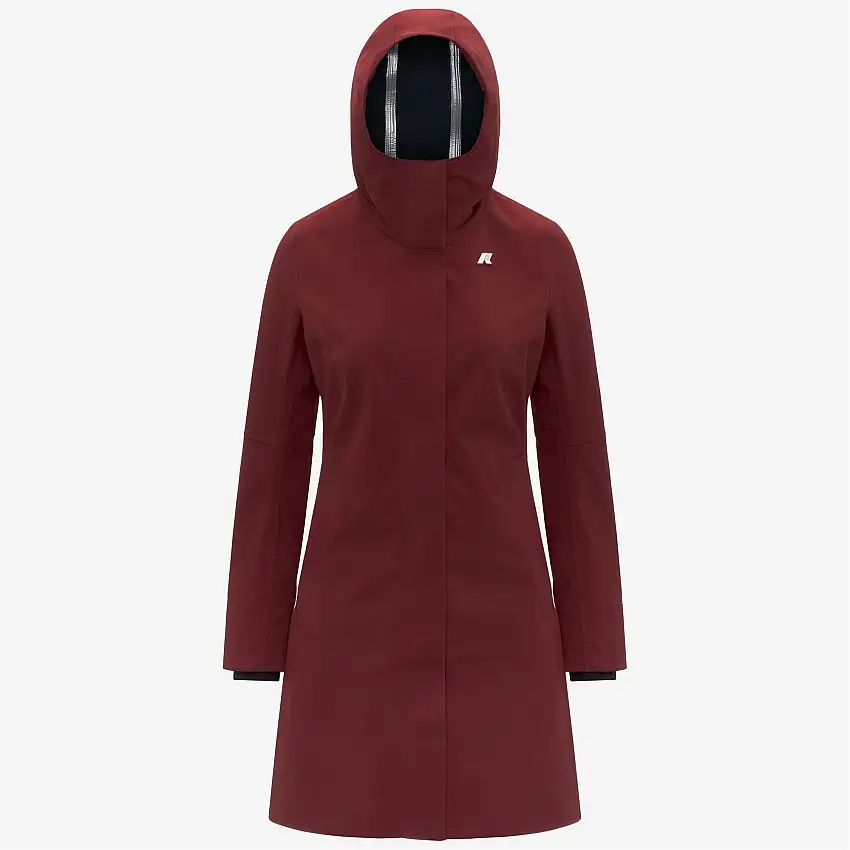 Giacca da donna rossa resistente alle intemperie, lunghezza 3/4