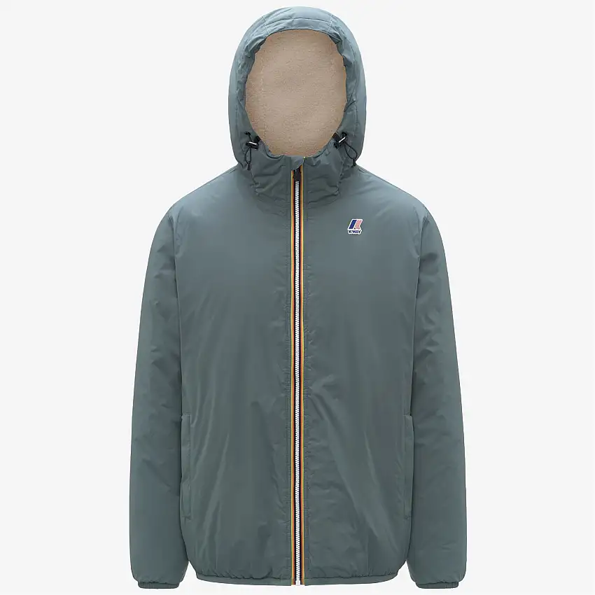 Giacca impermeabile unisex verde da mezza stagione con imbottitura sintetica