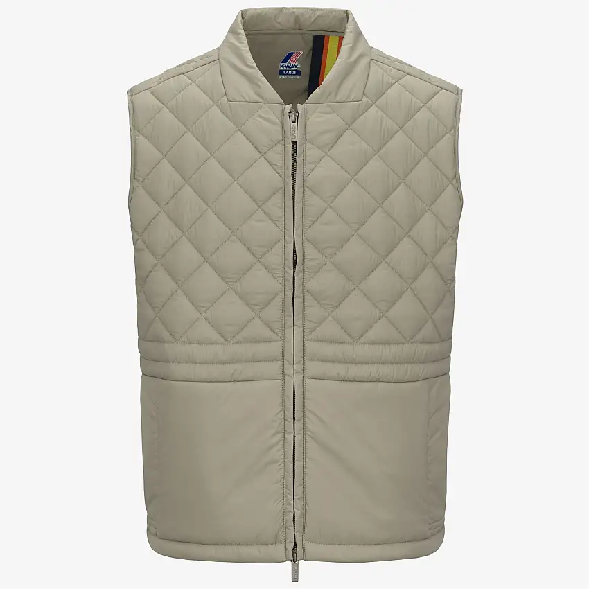 Gilet casual trapuntato da uomo verde con imbottitura idrorepellente