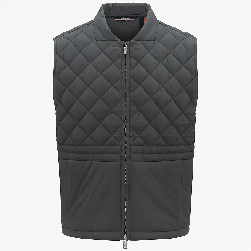 Gilet casual isolante da uomo grigio con nylon idrorepellente